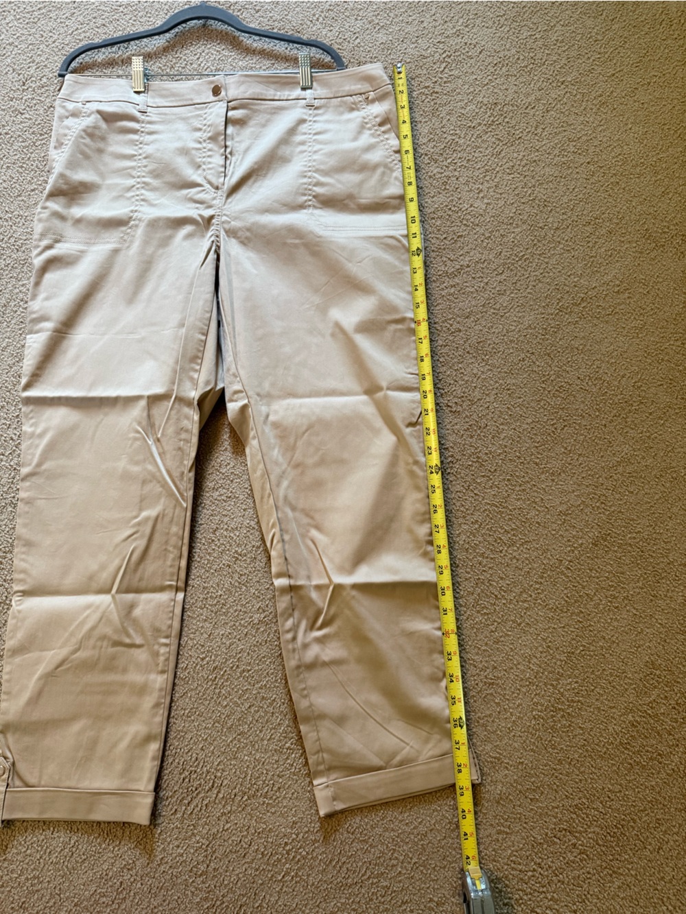 NWT Chico's | Tan Luxe Twill Utility Crop Pants | Size 3 - Picture 8 of 10